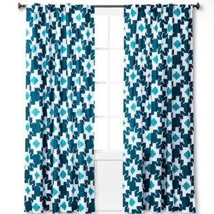 Curtain Panels 54"X84" Sabrina Soto Corazón Pattern Color Teal (2 Panels)